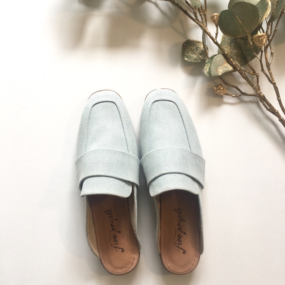 Free People • denim loafer mules - Picture 3 of 5